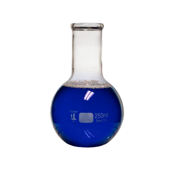 250ml Boiling Flask, 3.3 Boro. Glass, Flat Bottom, Karter Scientific 250A4 (Single)
