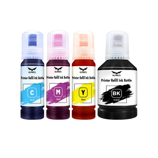 ULTRICS Printer Refill Ink, Universal Bulk Dye Ink Refill Kit for Epson HP Brother Canon Lexmark Ricoh Xerox Refillable Ink Cartridges, CISS System -BK C M Y 100ml Any Color Bottle (Without Syringe)