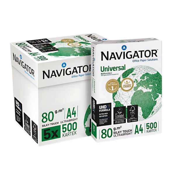 Navigator Universal copier paper 80g/m² A4, white, cardboard for 2500 sheets (5x500 sheets)